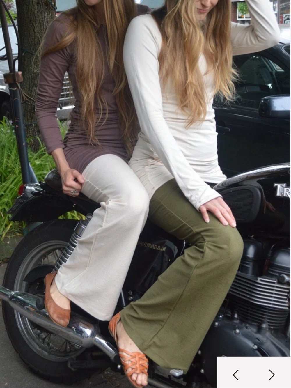 Organic cotton wide leg pants - high waist pants - Gaucho - New - Small Slate - Picture 6 of 6